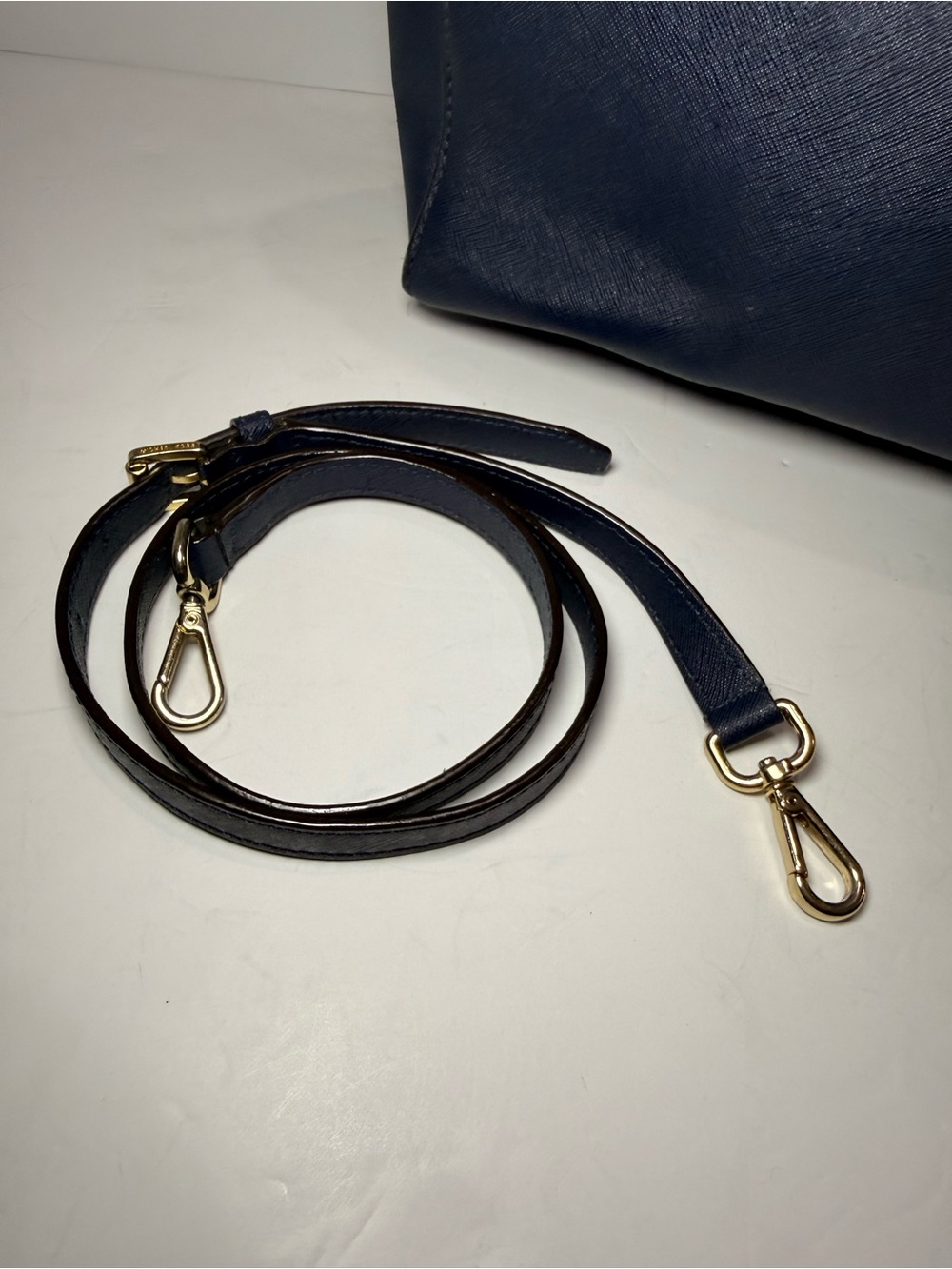 MICHAEL Michael Kors Navy Saffiano Leather Satchel Tote - Picture 11 of 12
